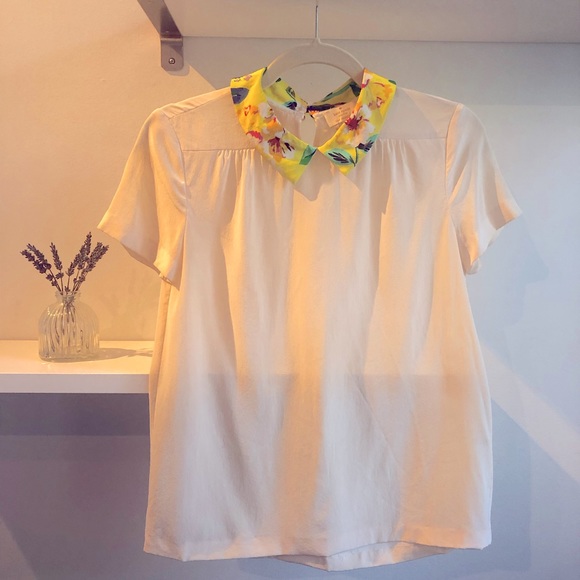 Kate Spade Peter Pan Collar Blouse in Light Yellow - Picture 2 of 9